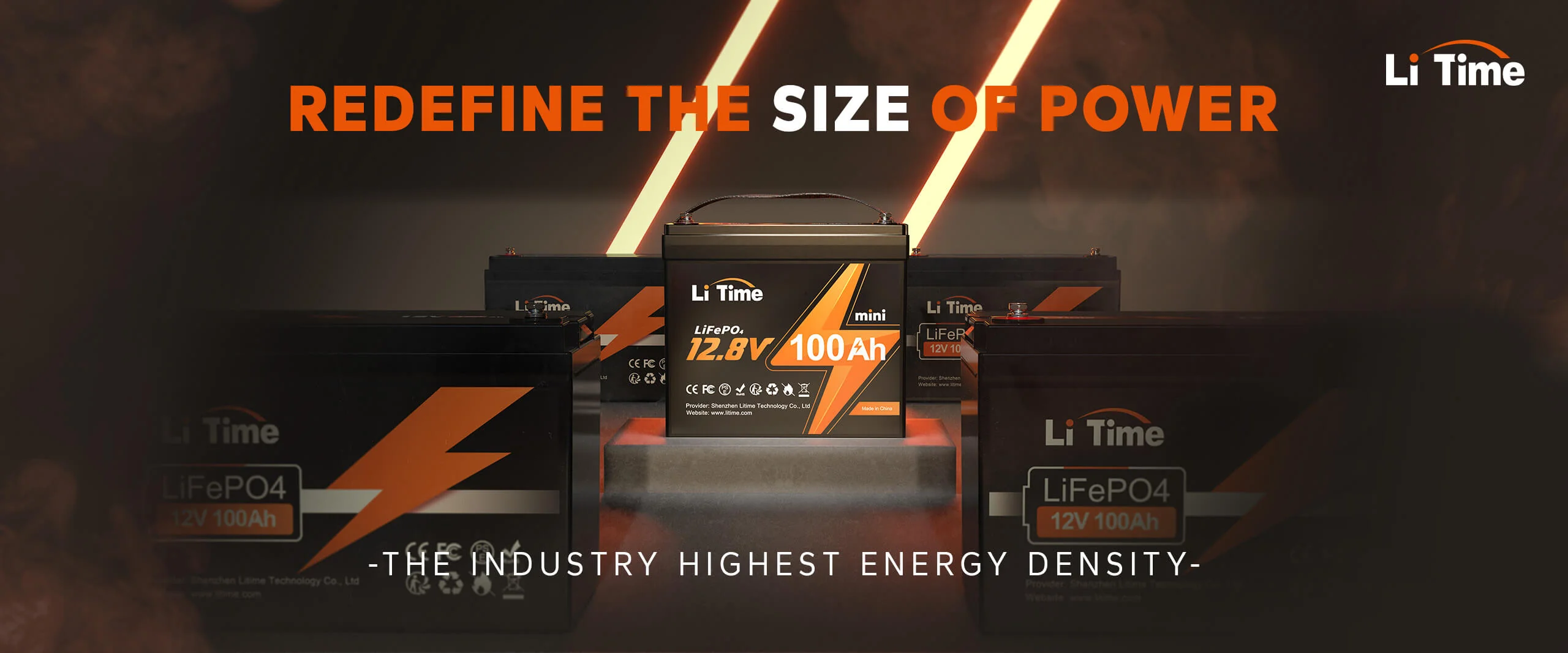  LiTime 12V 100Ah Mini LiFePO4 Lithium Battery