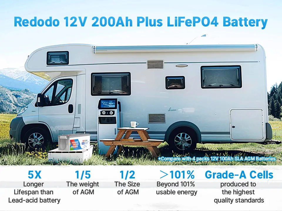 12V 200Ah deep cycle battery for RV