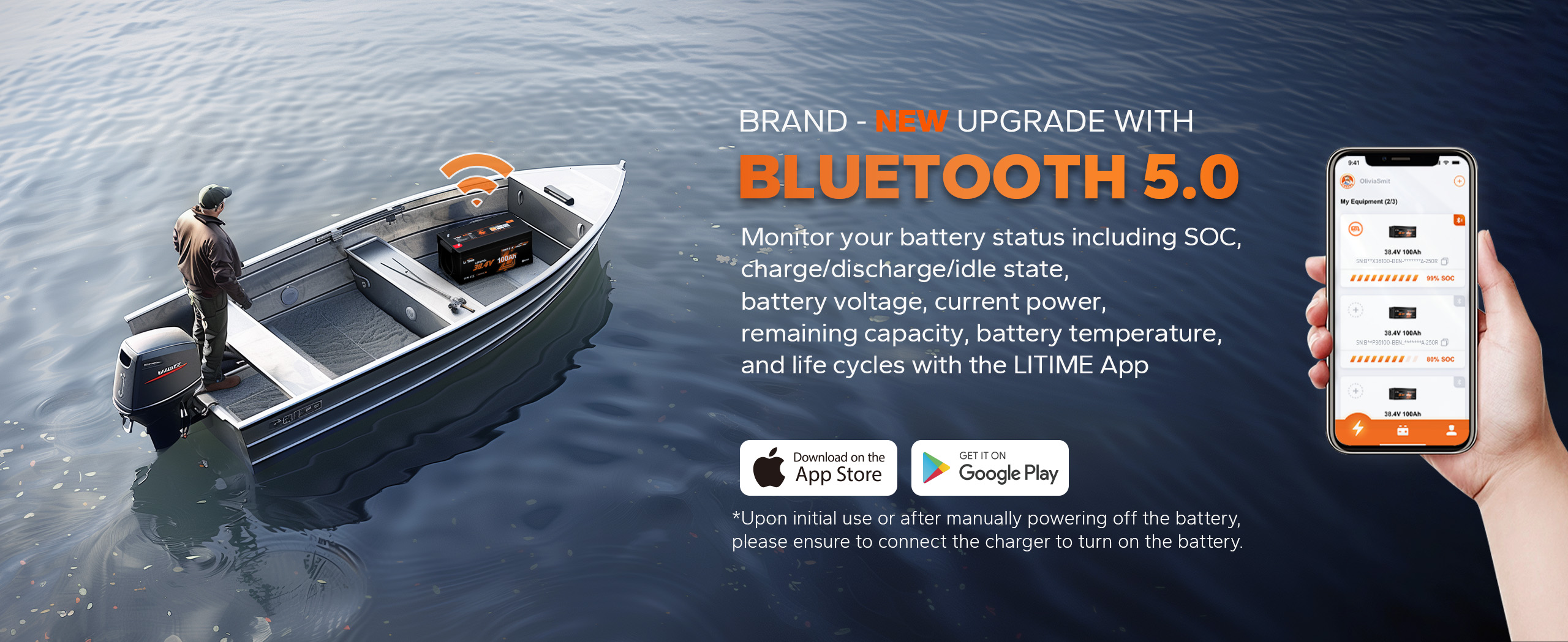 LiTime lithium marine battery with bluetooth