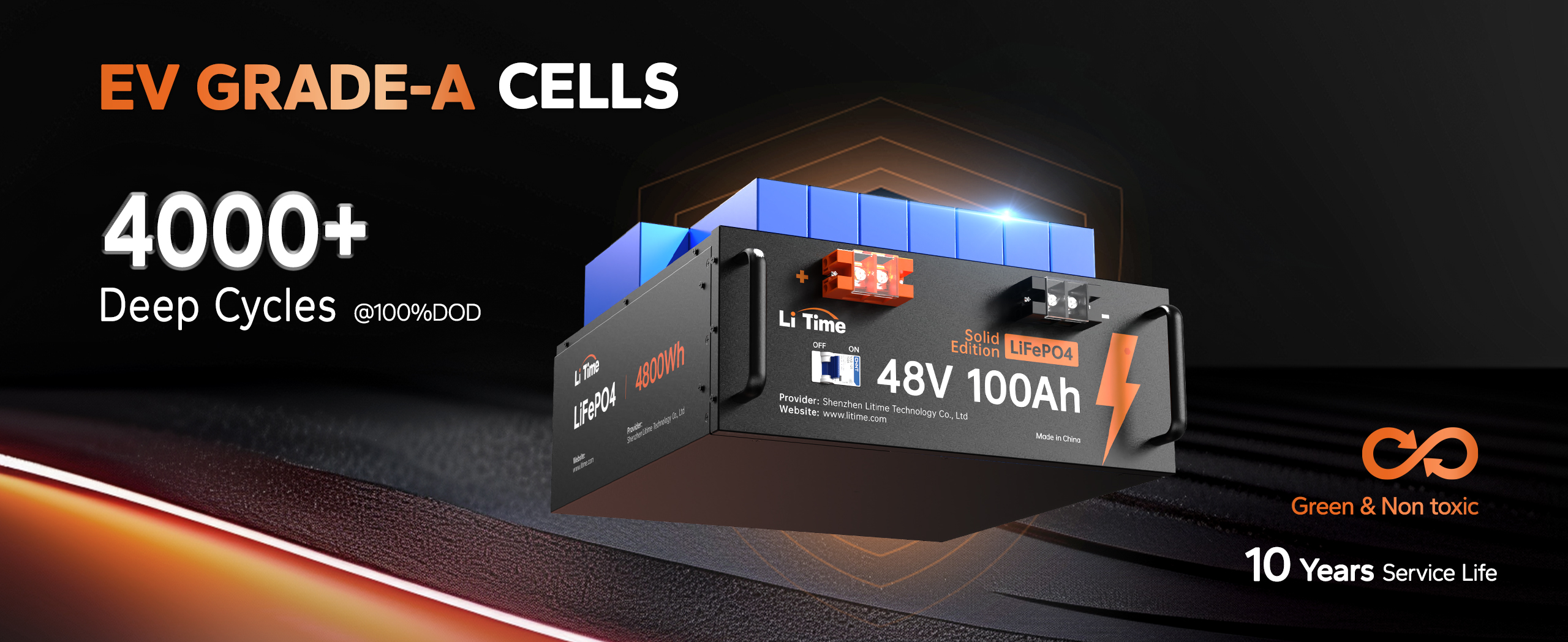 lithium battery with EV-Grade LiFePO4 cells  