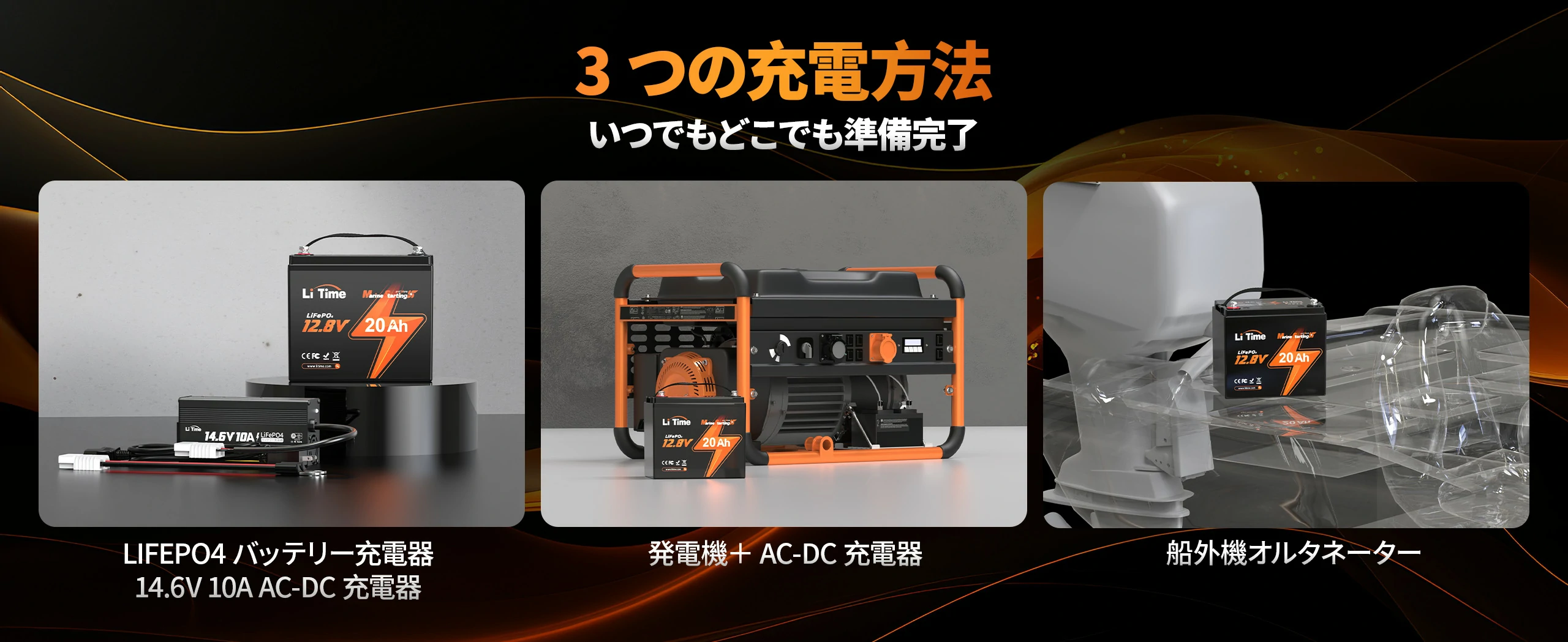 LiTime 12V 20Ah リン酸鉄リチウムイオンバッテリー 船外機の始動用