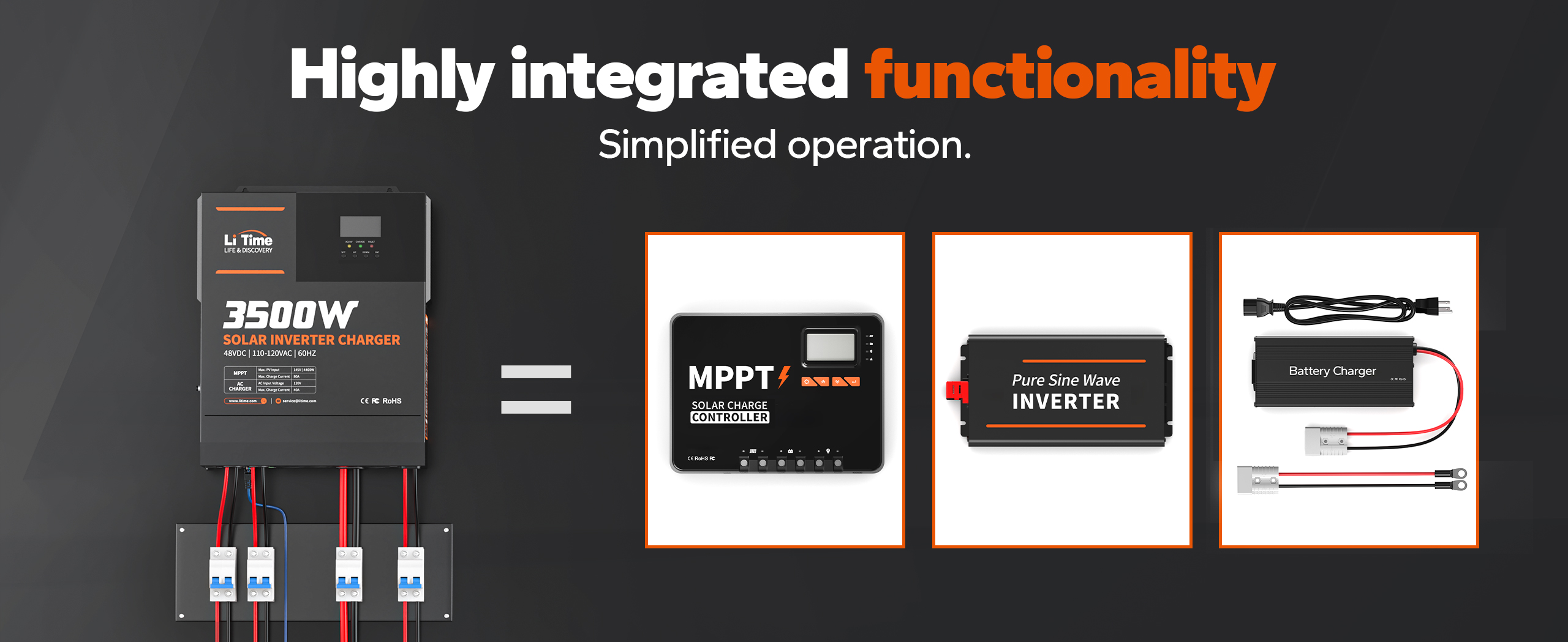 integrated functionality of litime 48v inverter charger