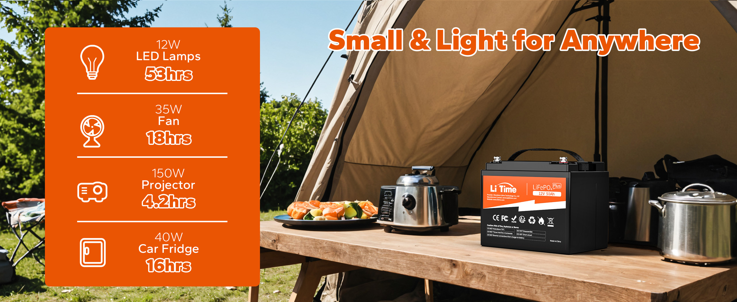  LiTime 12V 50Ah Best Camping options