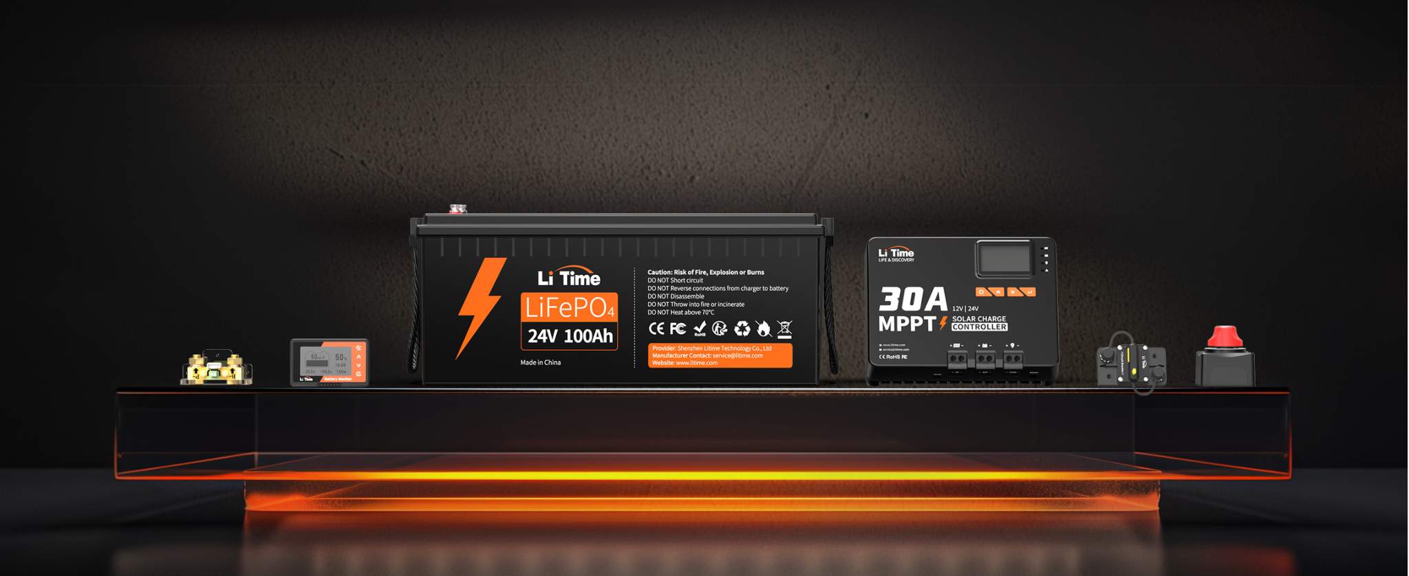 LiTime 24V 100Ah LiFePO4 Lithium Battery superior bms