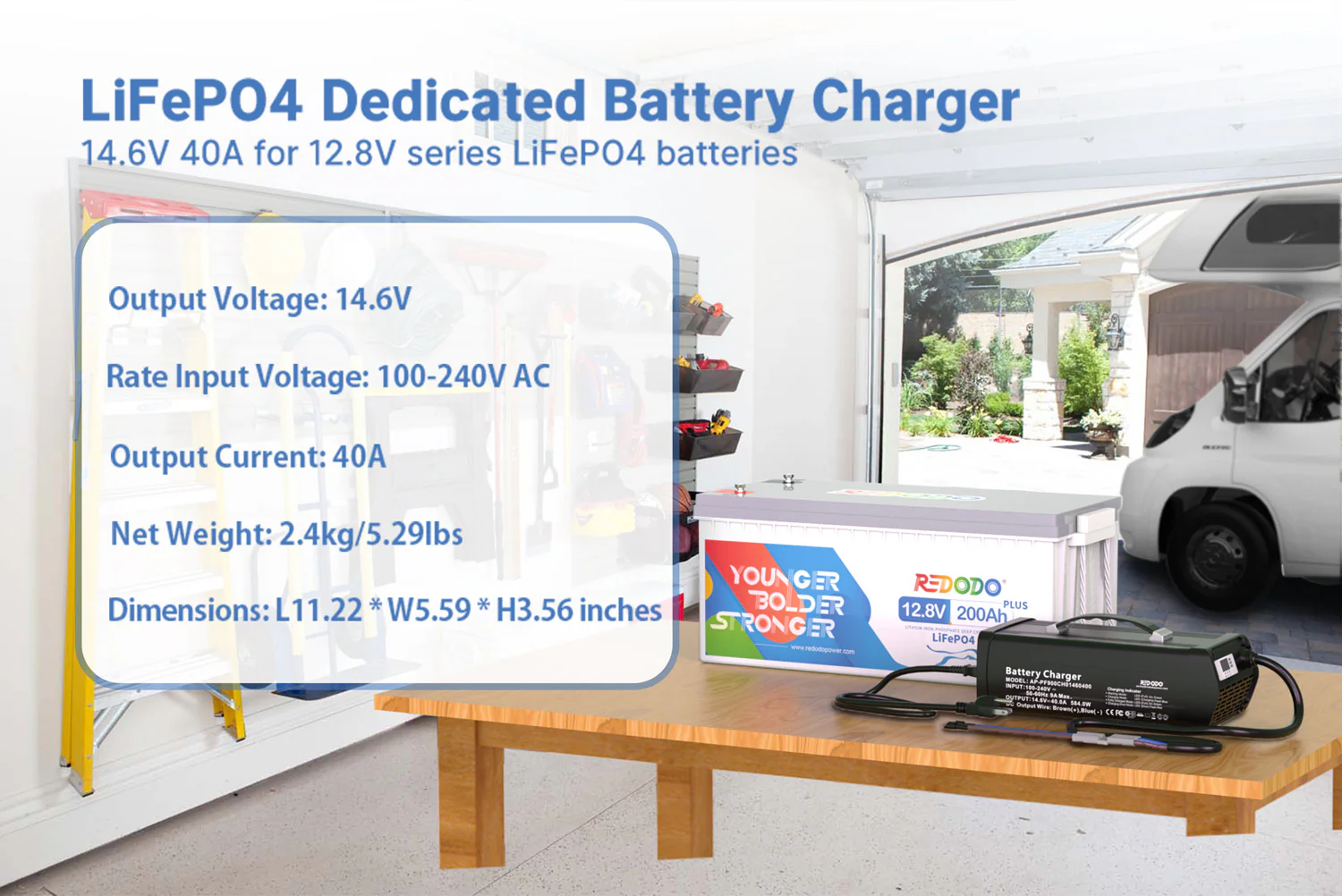 LiFePO4 dedicated battery charger