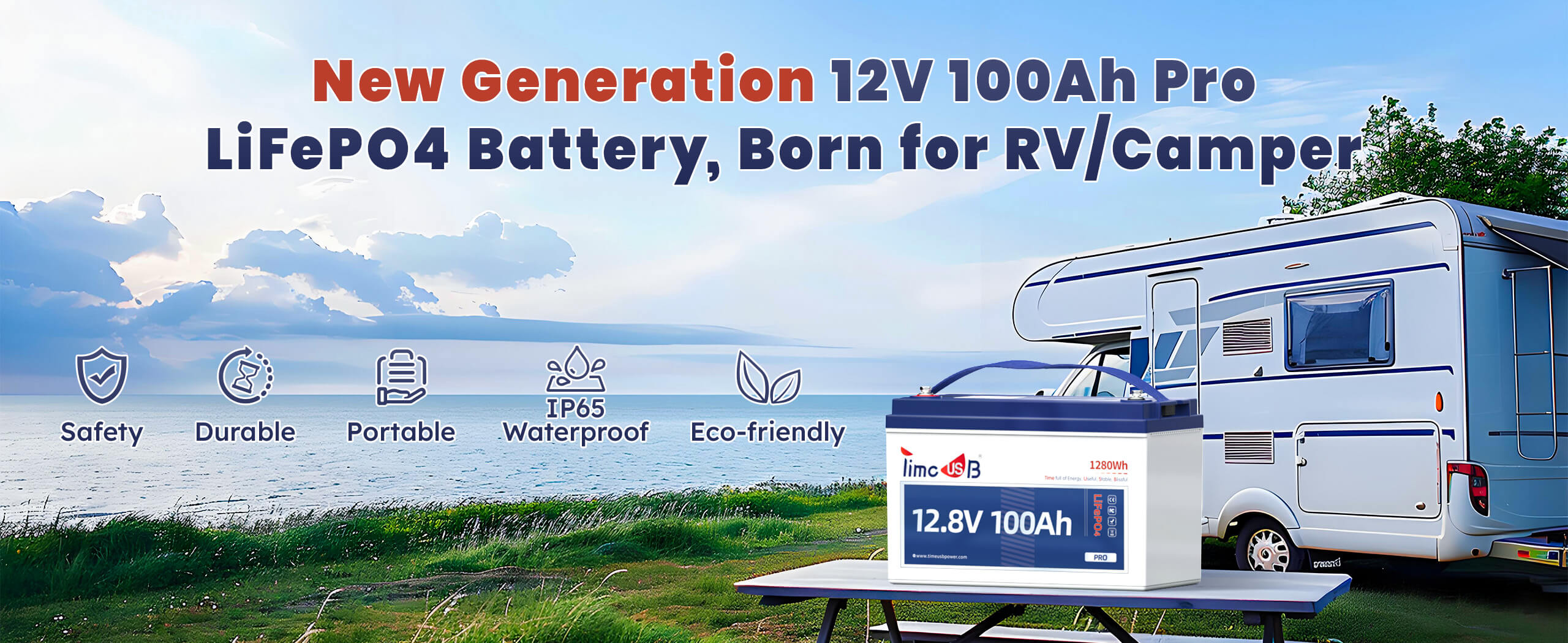 12V 100Ah pro lithium battery for RV camper