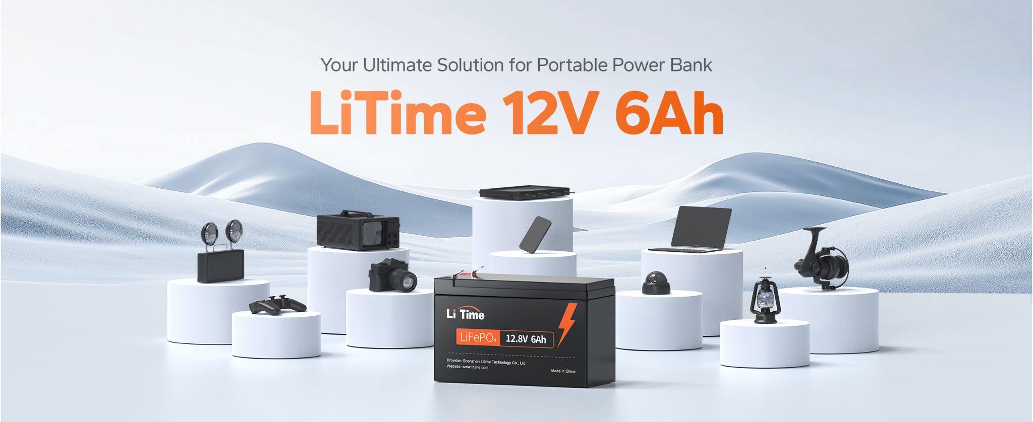 LiTime 12V 6Ah Deep Cycle LiFePO4 Lithium Battery