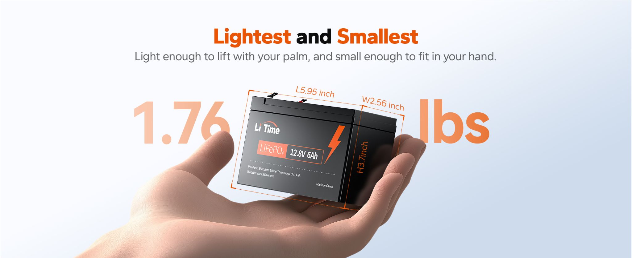 LiTime 12v 6ah is lightest and smallest