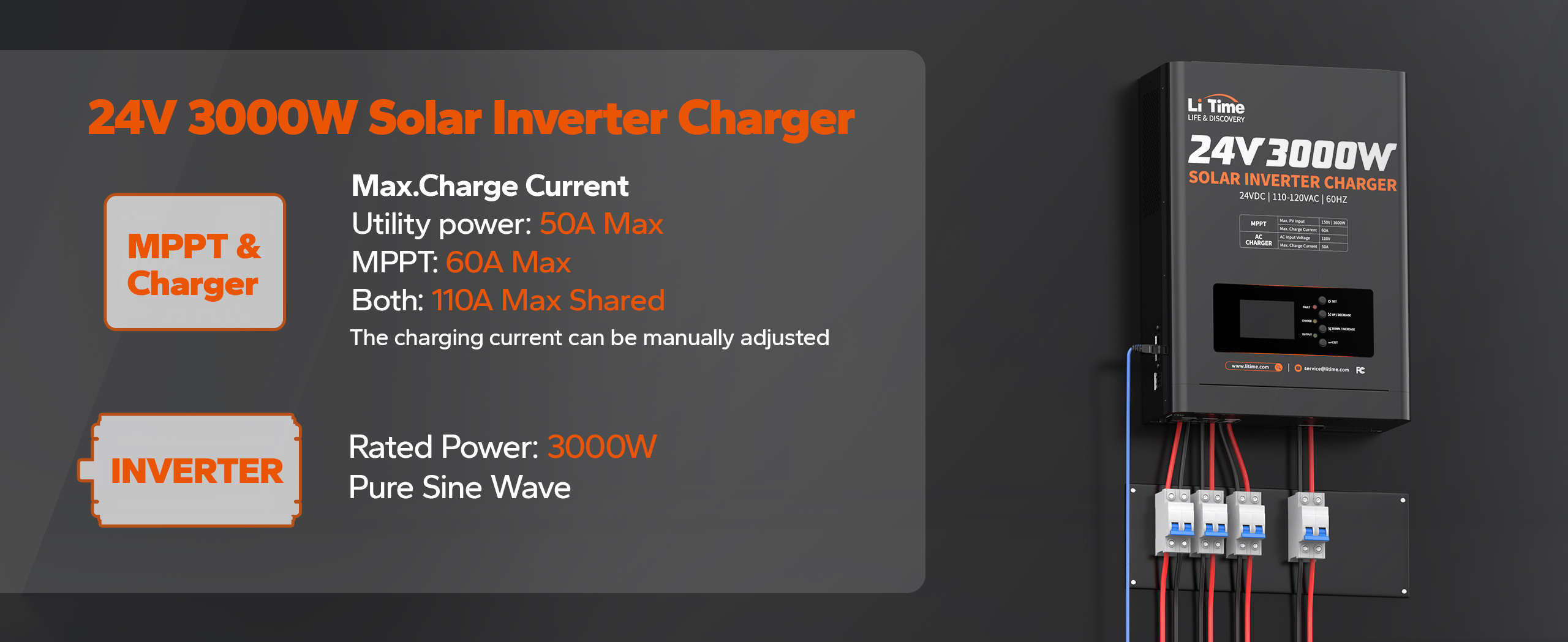 3000w solar inverter charger for 24v system