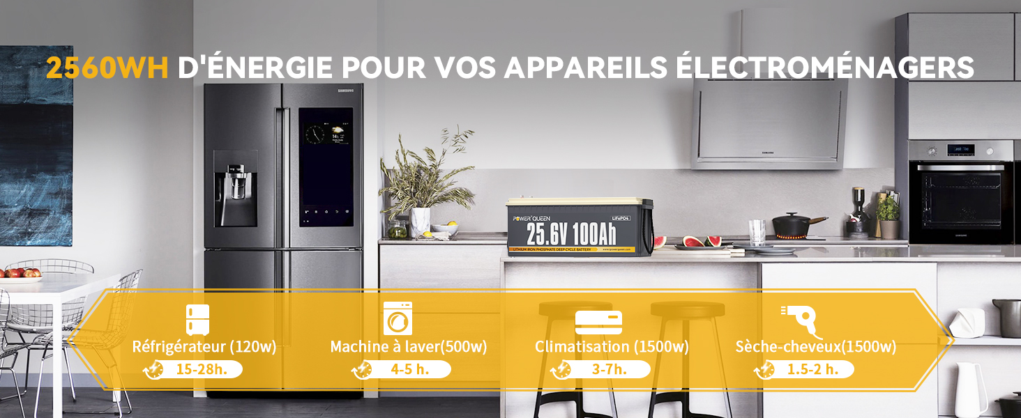 Pour Appareils Électroménagers, Batterie LFP 24V 100Ah