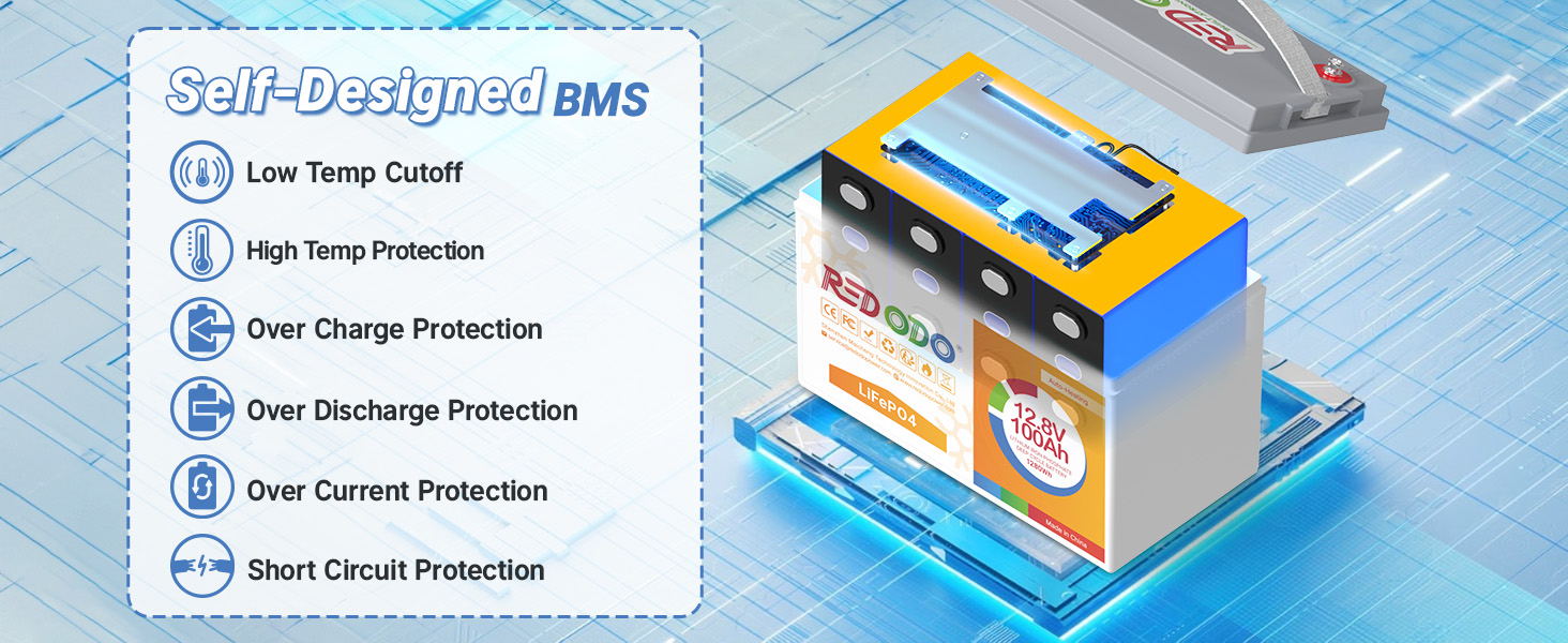 Redodo BMS with self-heating and low temp protection