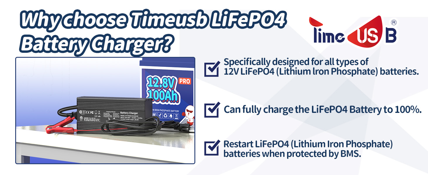 Why choose TImeusb LiFePO4 battery charger with lifepo4 battery charger