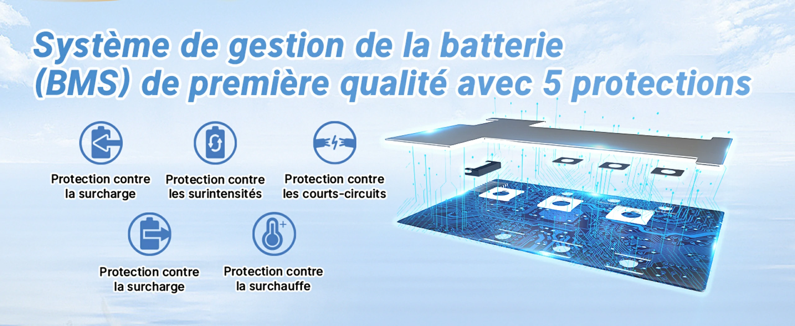 12V 200Ah Batterie LiFePO4 Protection BMS