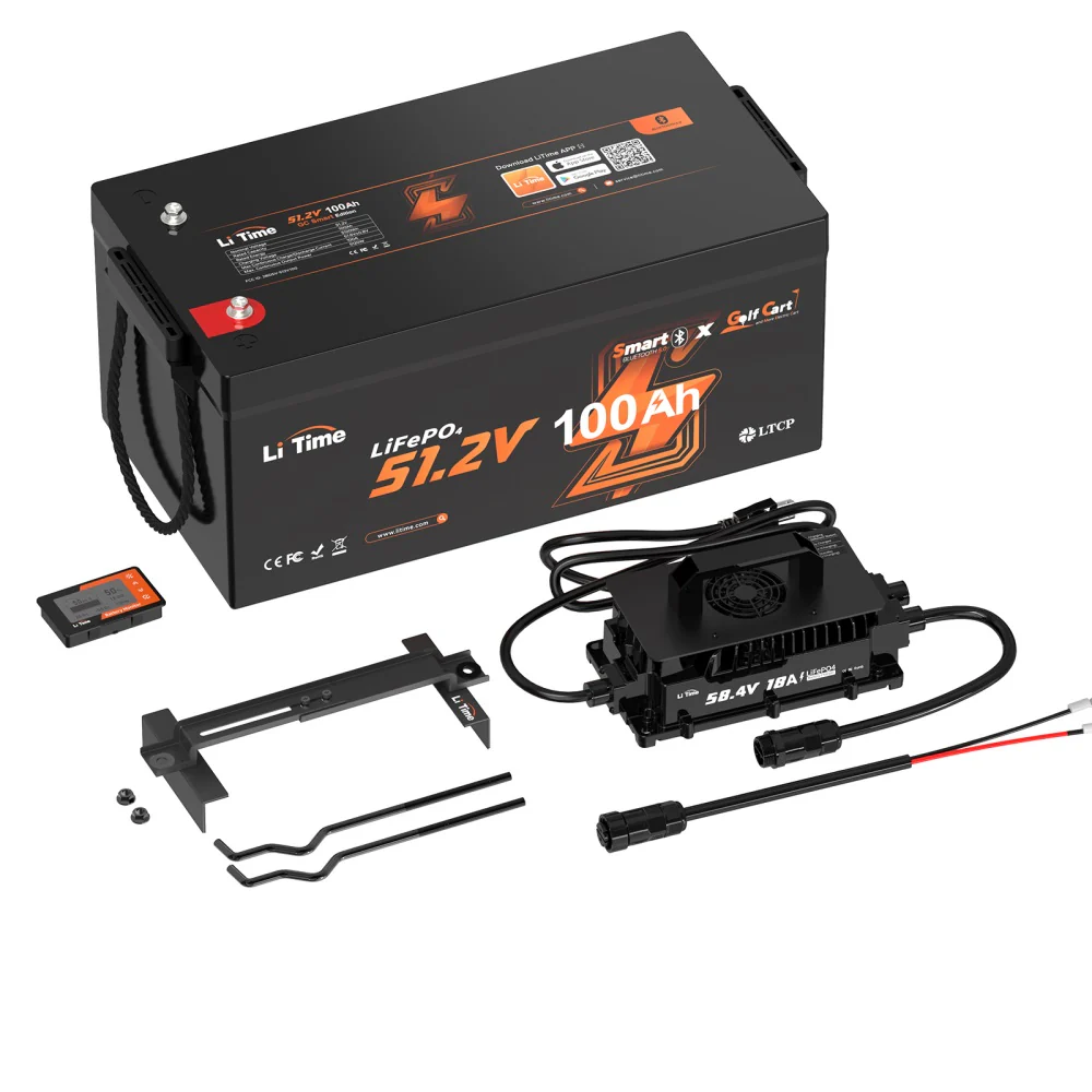 48V 100Ah Golf Cart Bluetooth Lithium Battery All-in-One Kit