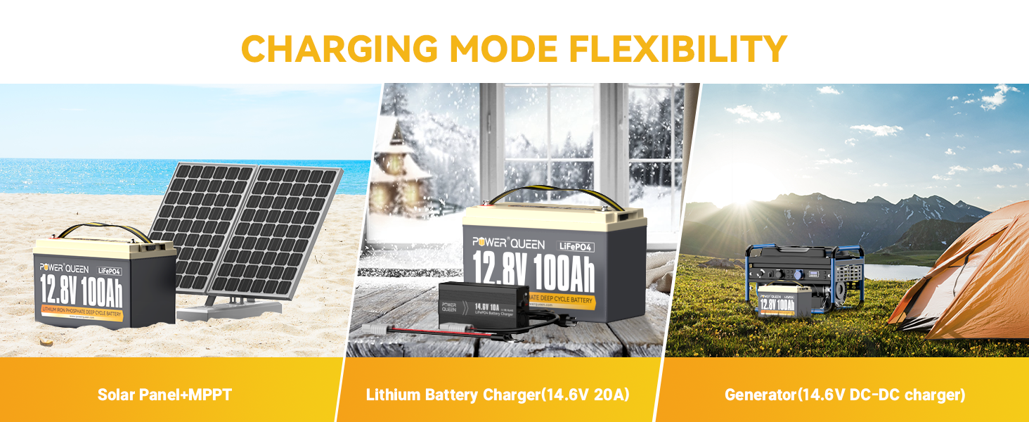 12V 100Ah lithium battery charging mode flexibility