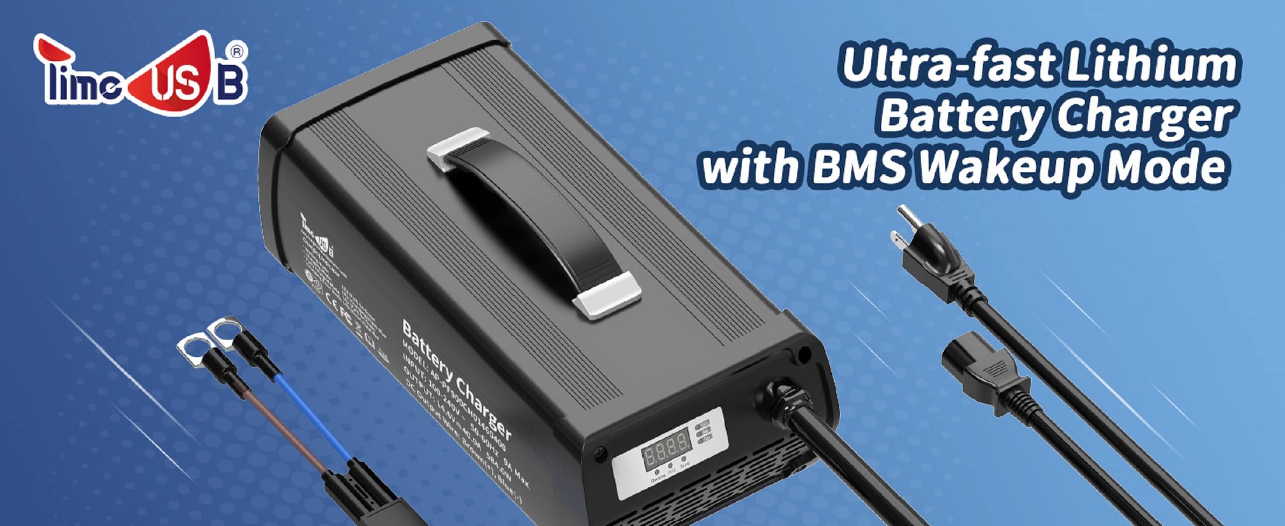 Timeusb 14.6V 40A battery charger with BMS wakeup mode