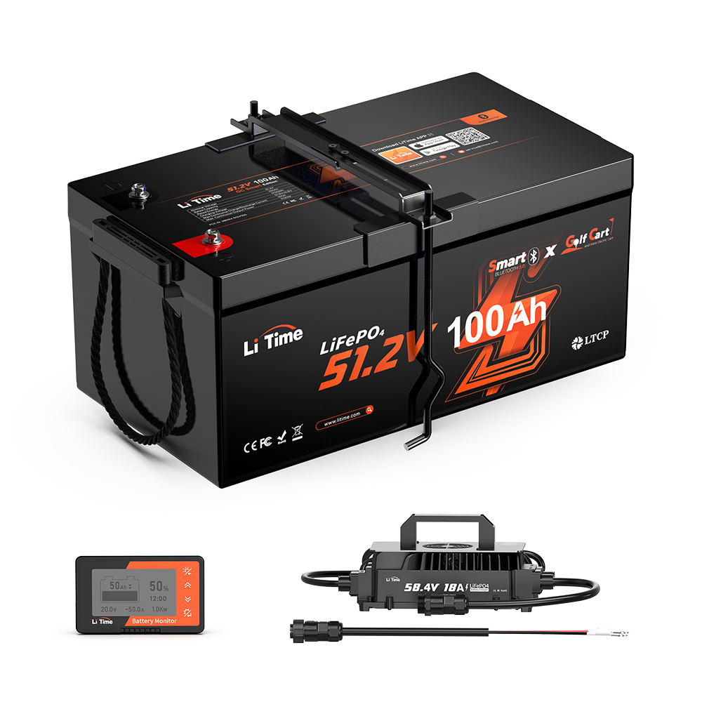 48V 100Ah Golf Cart Bluetooth Lithium Battery All-in-One Kit