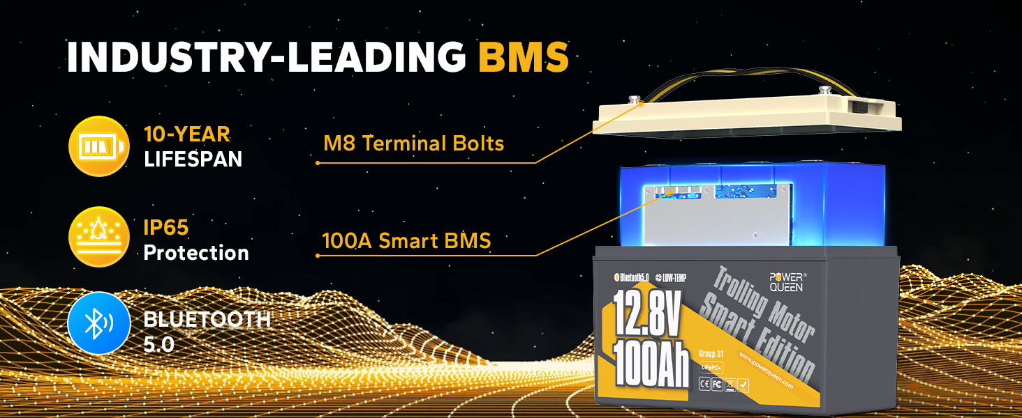 The advantages of Power Queen 12V 100Ah Low-Temp Smart Deep Cycle Lithium Battery