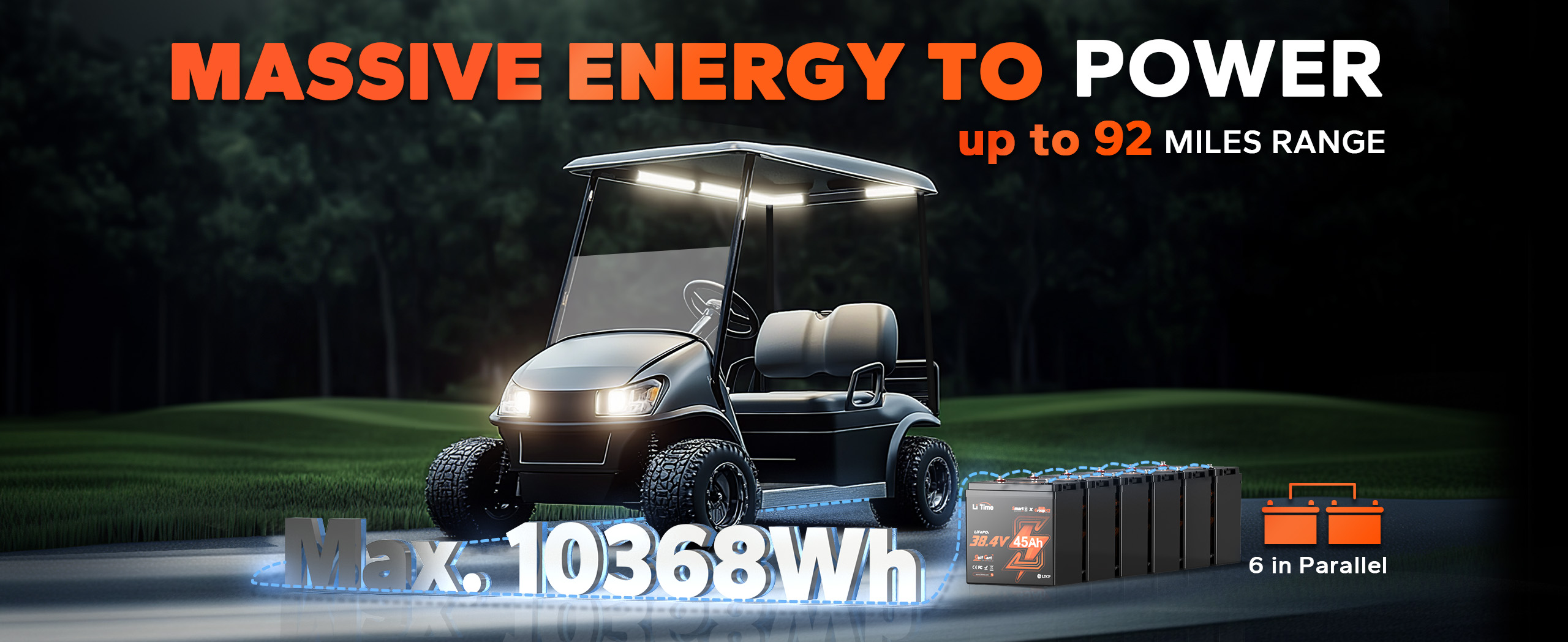 LiTime 36v golf cart lithium battery with massive energy