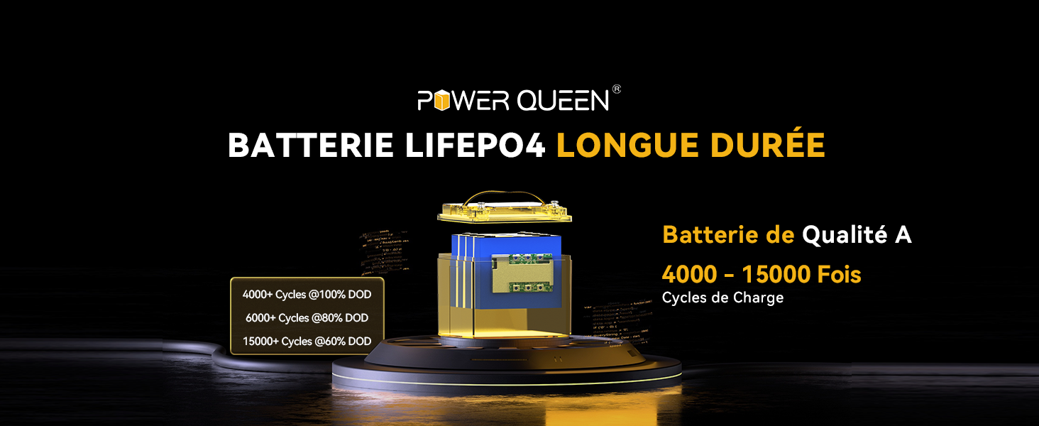 Cycle de Vie Profond, Batterie LiFePO4 12V 50Ah