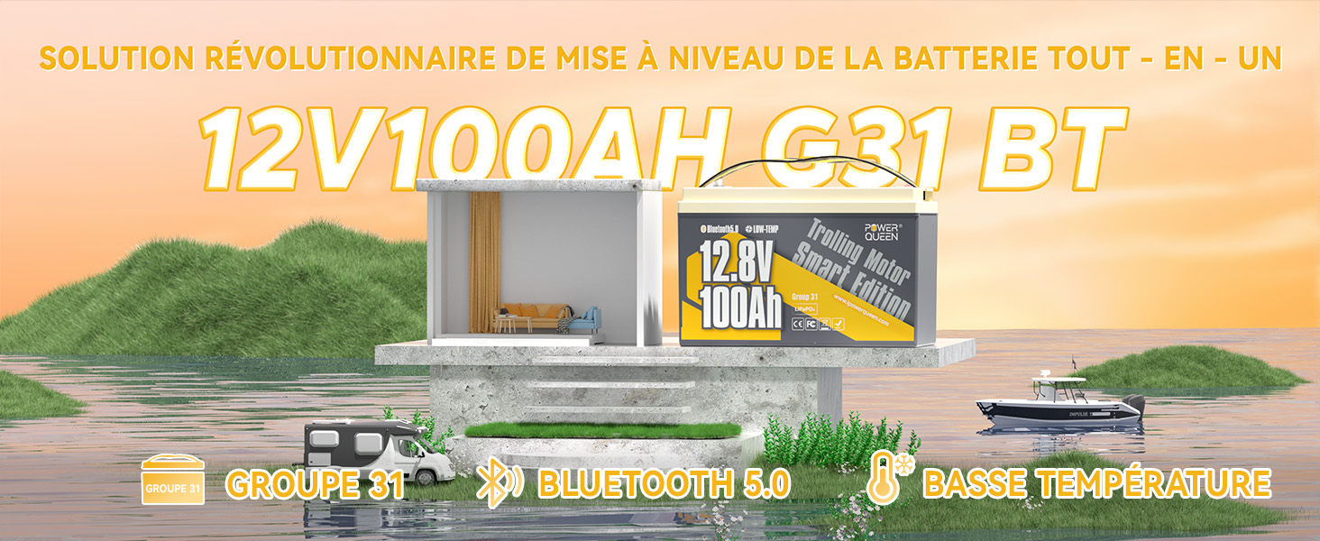 Batterie LiFePO4 12V 100Ah Basse Température avec Bluetooth