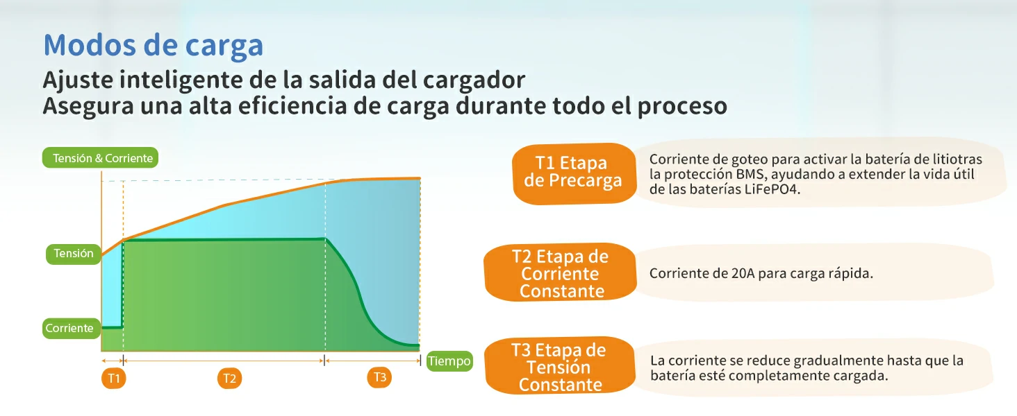 Redodo Cargador LiFePO4 14,6V 20A Modo de Carga Inteligente