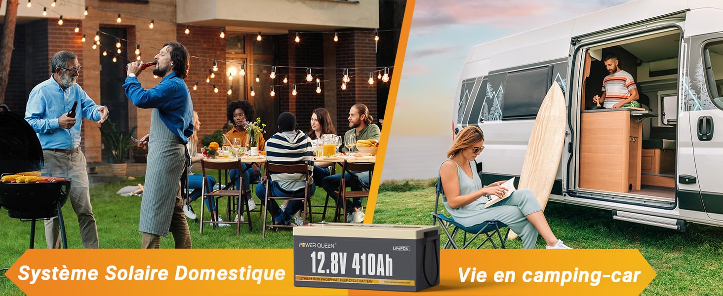 Batterie LiFePO4 12V 410Ah de Power Queen avec BMS 250A Intégré