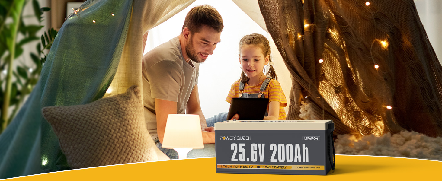 Batterie LiFePO4 24V 200Ah de Power Queen avec BMS 200A Intégré