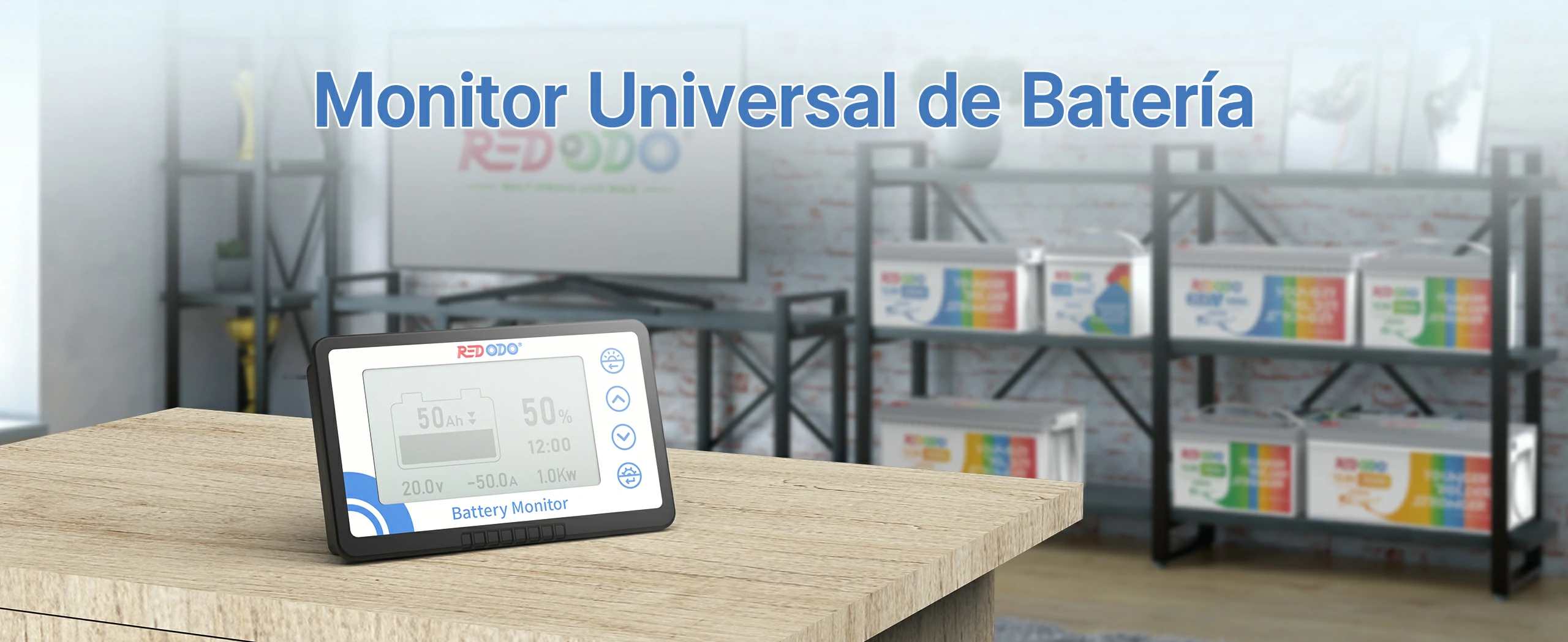 Redodo Monitor de Bateria 500A con Derivador_Monitor Universal de Bateria