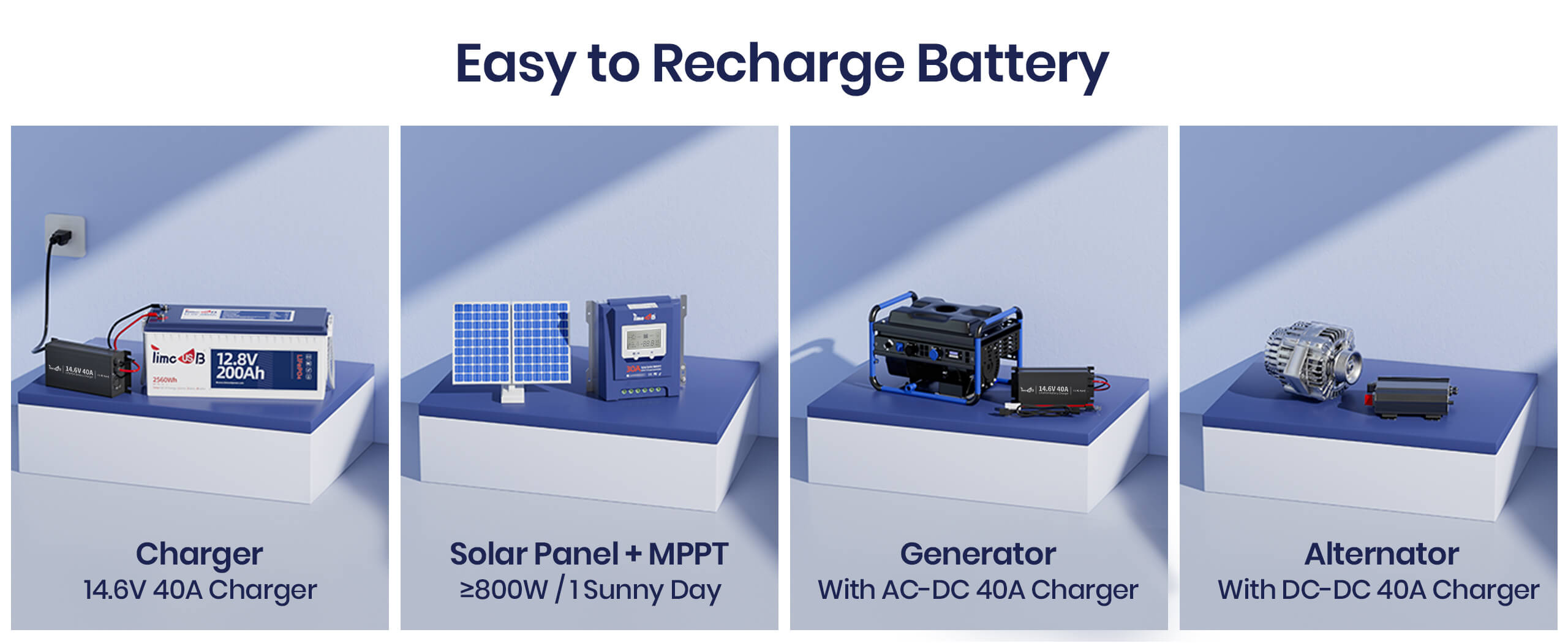 4 charging methods of Timeusb 12V 200Ah lithium battery