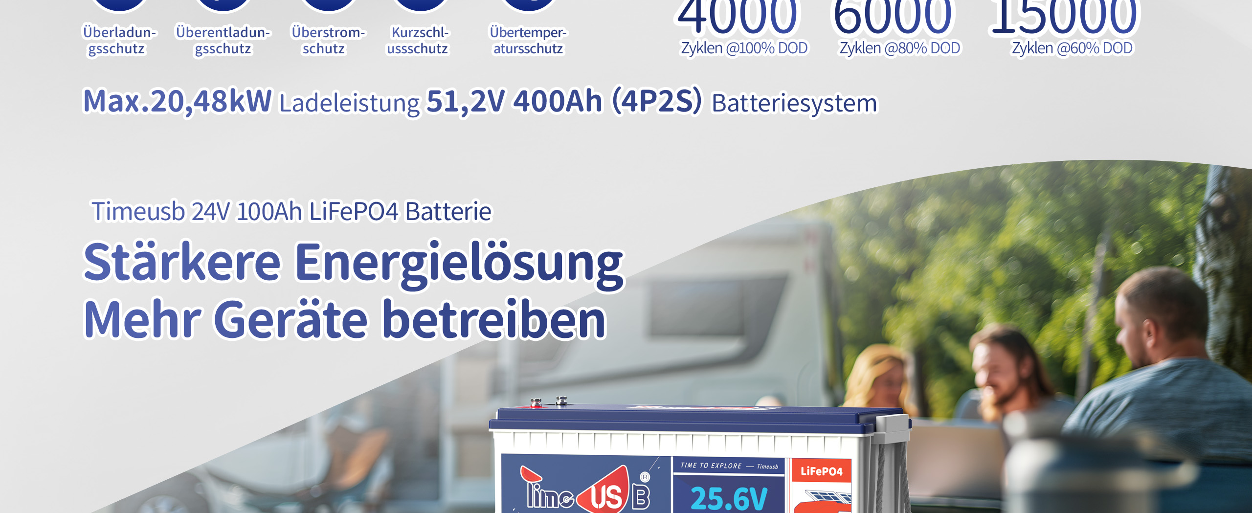 Besonderheiten von Timeusb 24V Batterie 100Ah LiFePO4