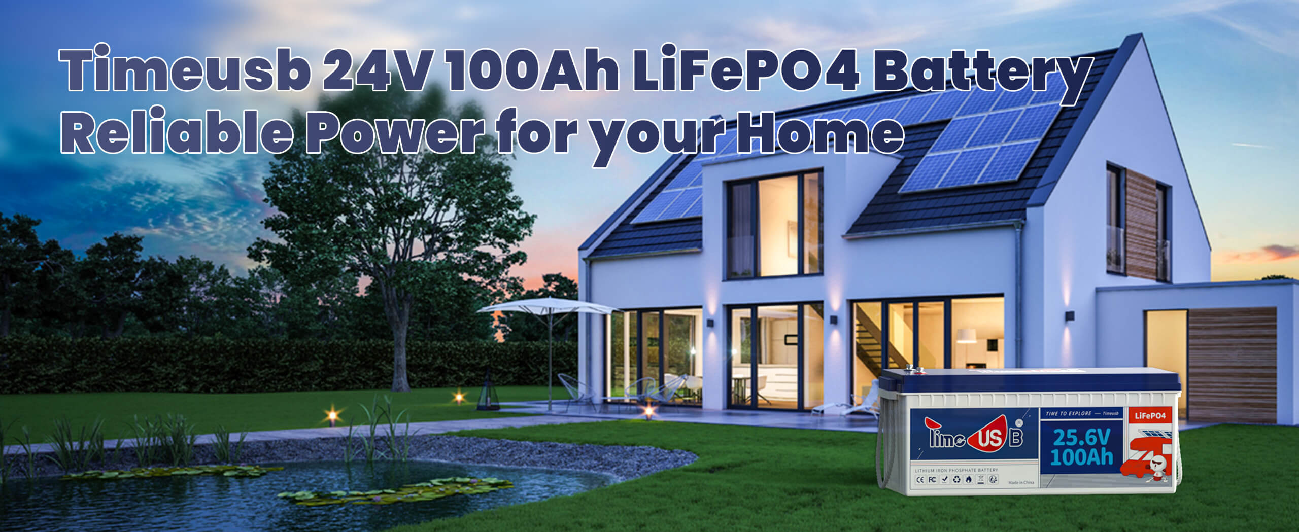 Timeusb 24V 200Ah LiFePO4 battery, designed for home backup system