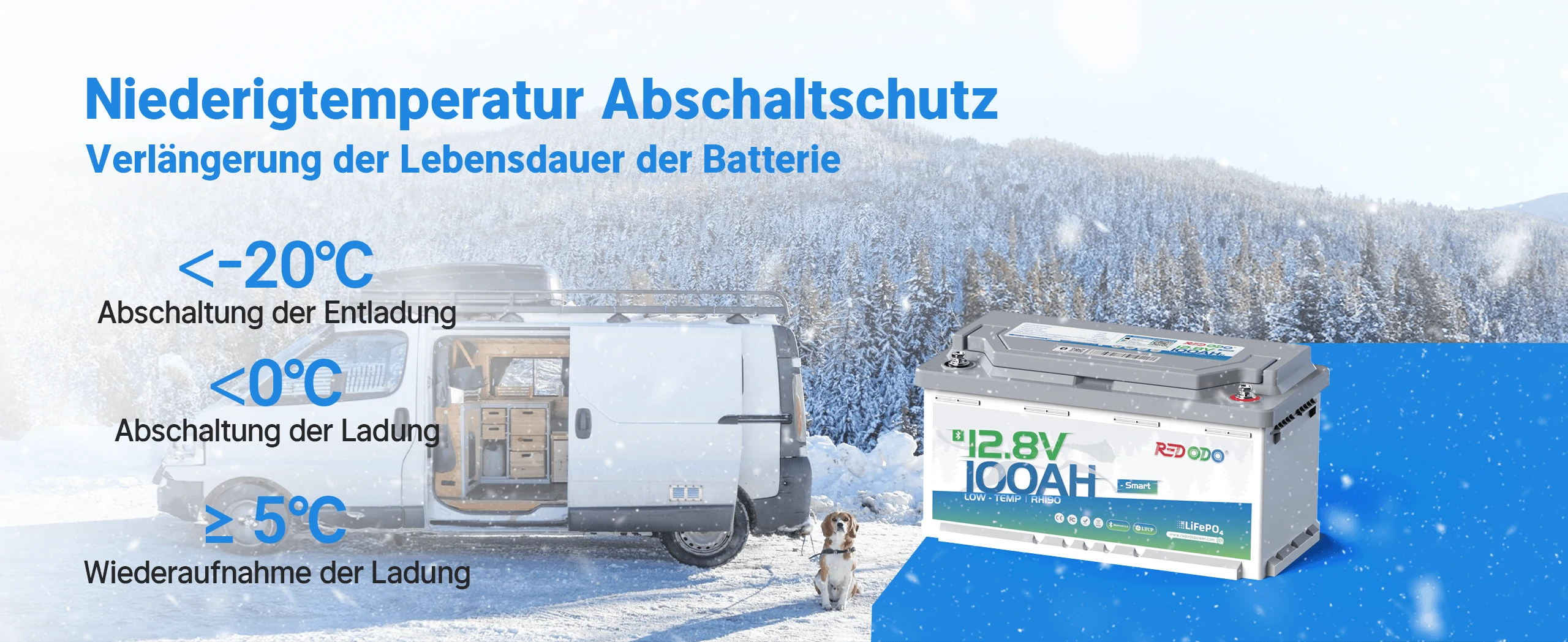 12V 100Ah H190 Lithium Bluetooth Batterie Niederigtemperaturschutz