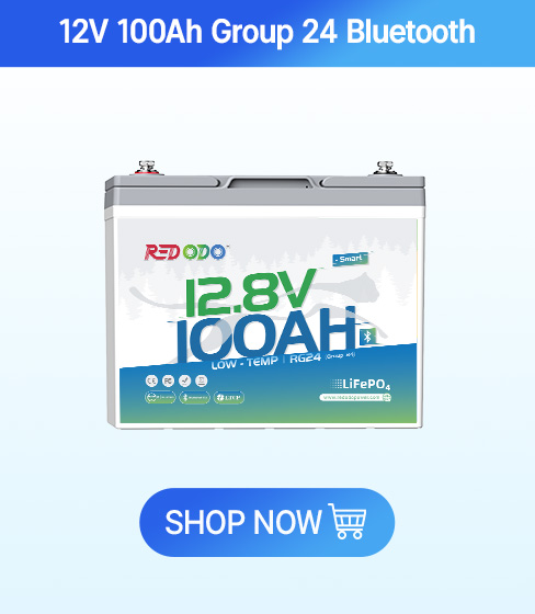Redodo 12V 100Ah LiFePO4 Battery Bluetooth, Low-Temp Protection BCI Group 24 Lithium Battery for Trolling Motor, Bulit-in 100A Smart BMS, Perfect for Marine, Boat, RV, Solar and Off Grid