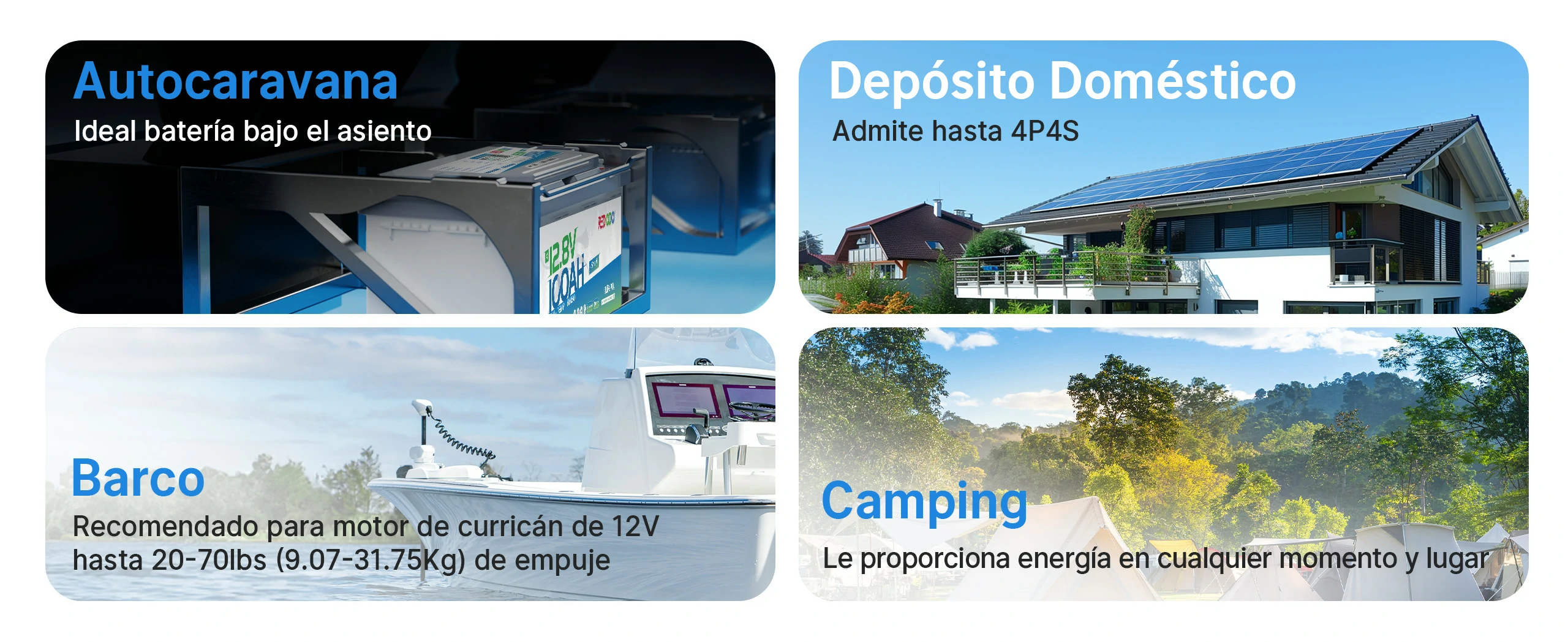 Redodo Batería de Litio LiFePO4 12V 100Ah H190 Perfecta Batería bajo el Asiento - Usos Multiples, Autocaravana perfecta batería bajo el asiento, Depósitp Doméstico admite hasta 4P4S, Barco para motor de curricán 12V hasta 70lbs de empuje, Camping vida outdoor