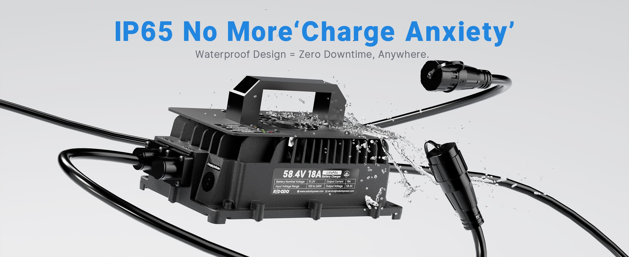 58.4V 18A LiFePO4 Battery Charger with IP65 Waterproof