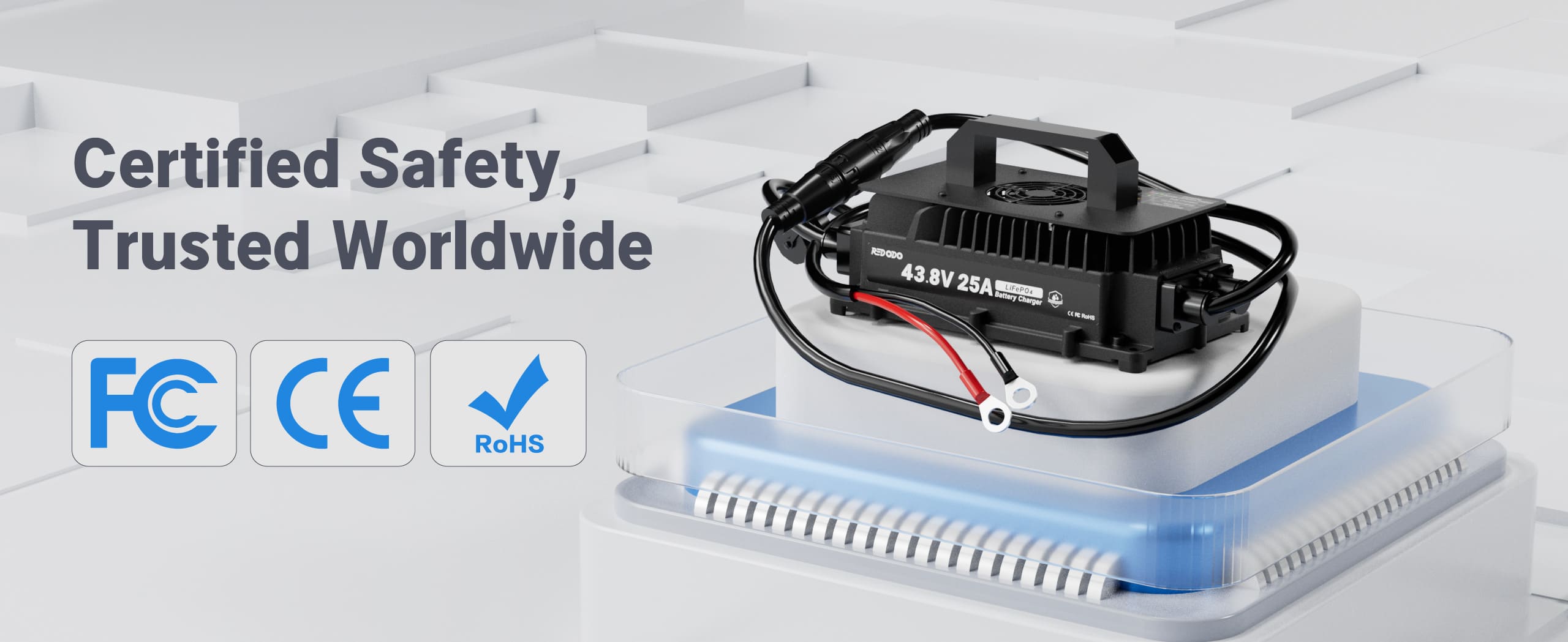 43.8V 25A Lithium Battery Charger for 36V(38.4V) LiFePO4 Batteries