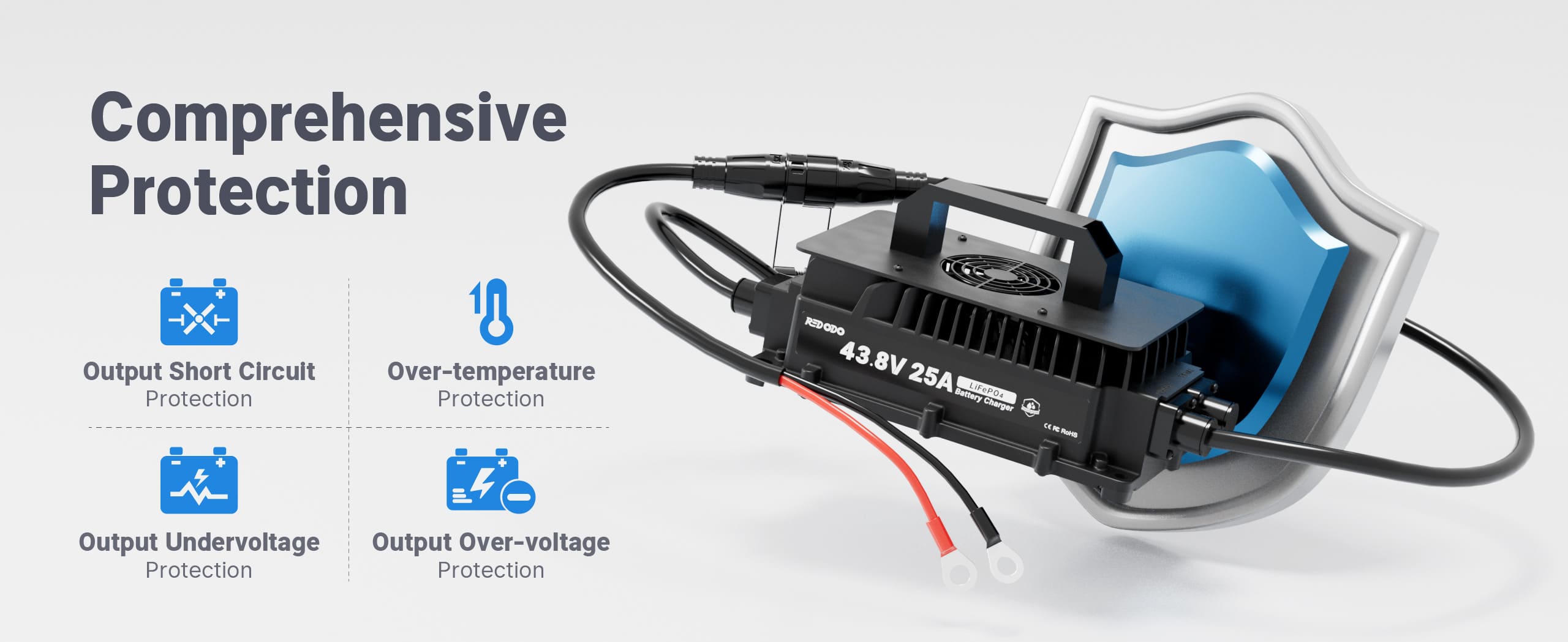 Redodo lifepo4 battery charger with Multiple protection
