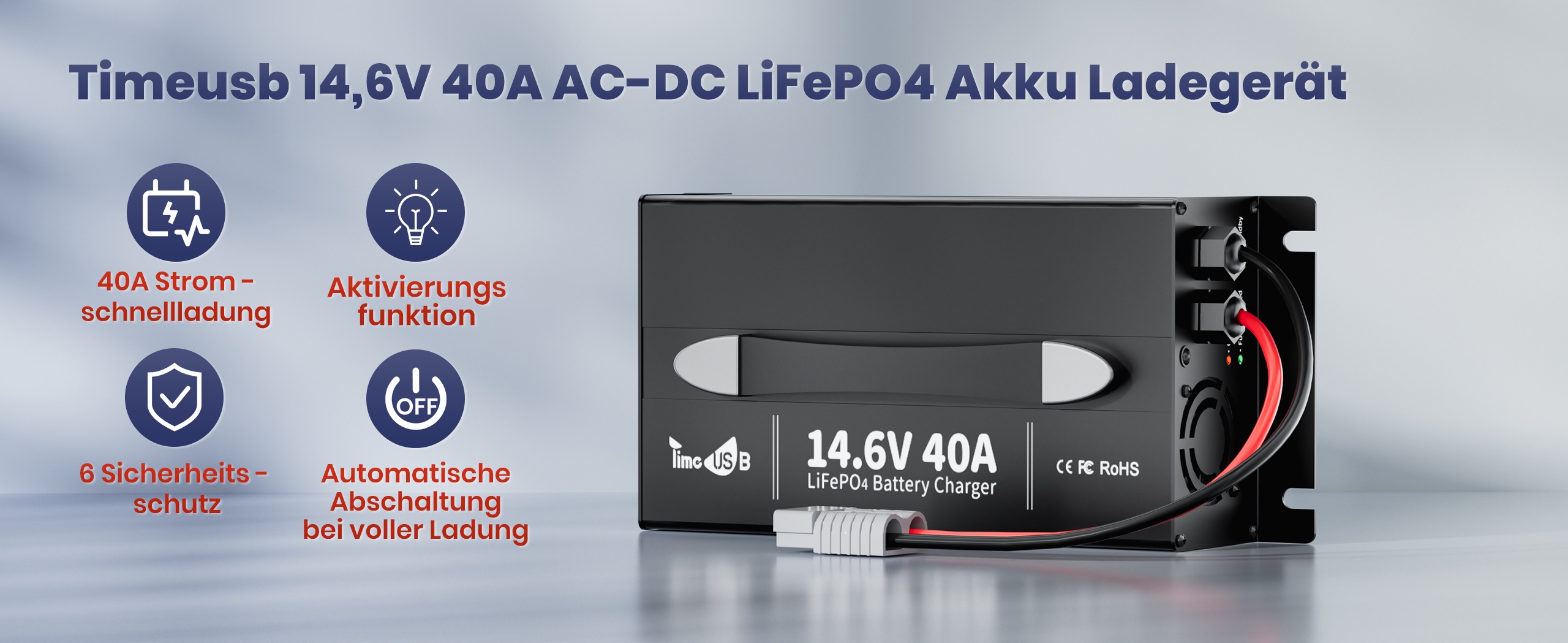 Funktionen des 12V 40A Ladegeräts