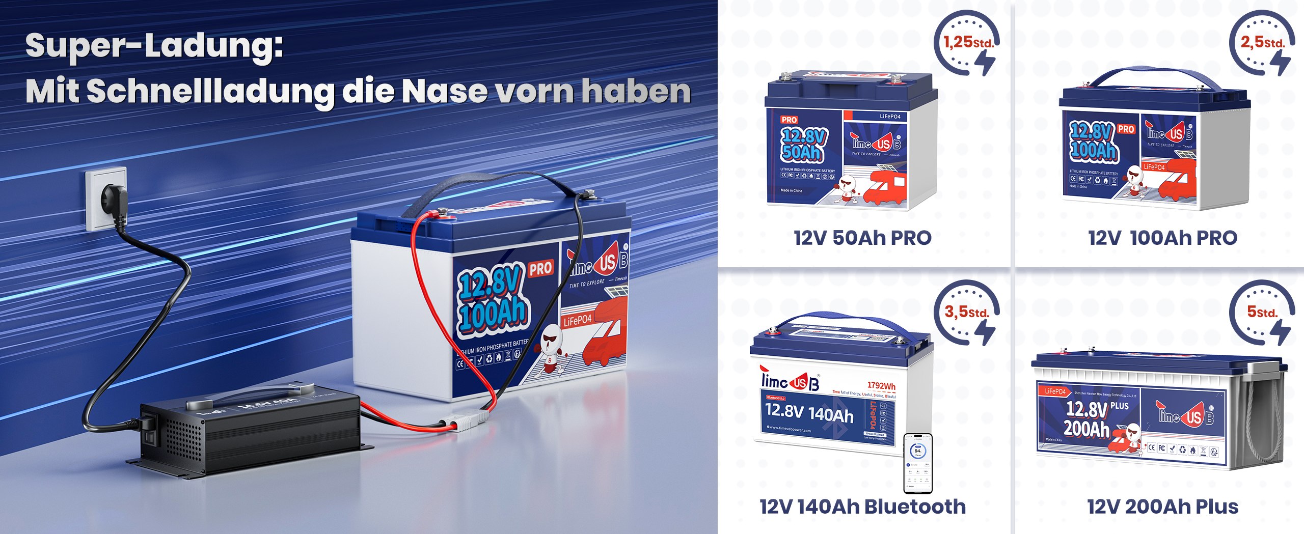Schnellladung von 12V Batterien