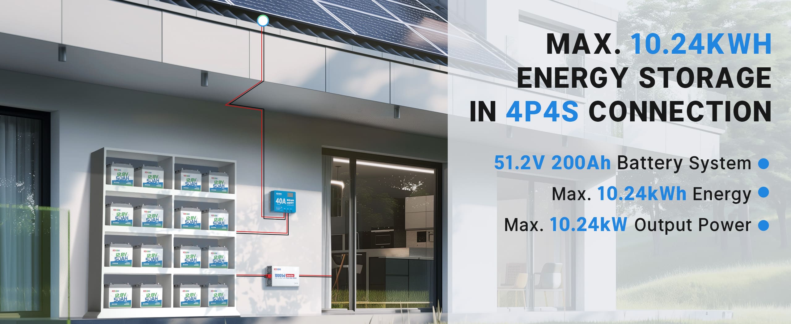 connect 12V 50Ah lithium battery to solar system