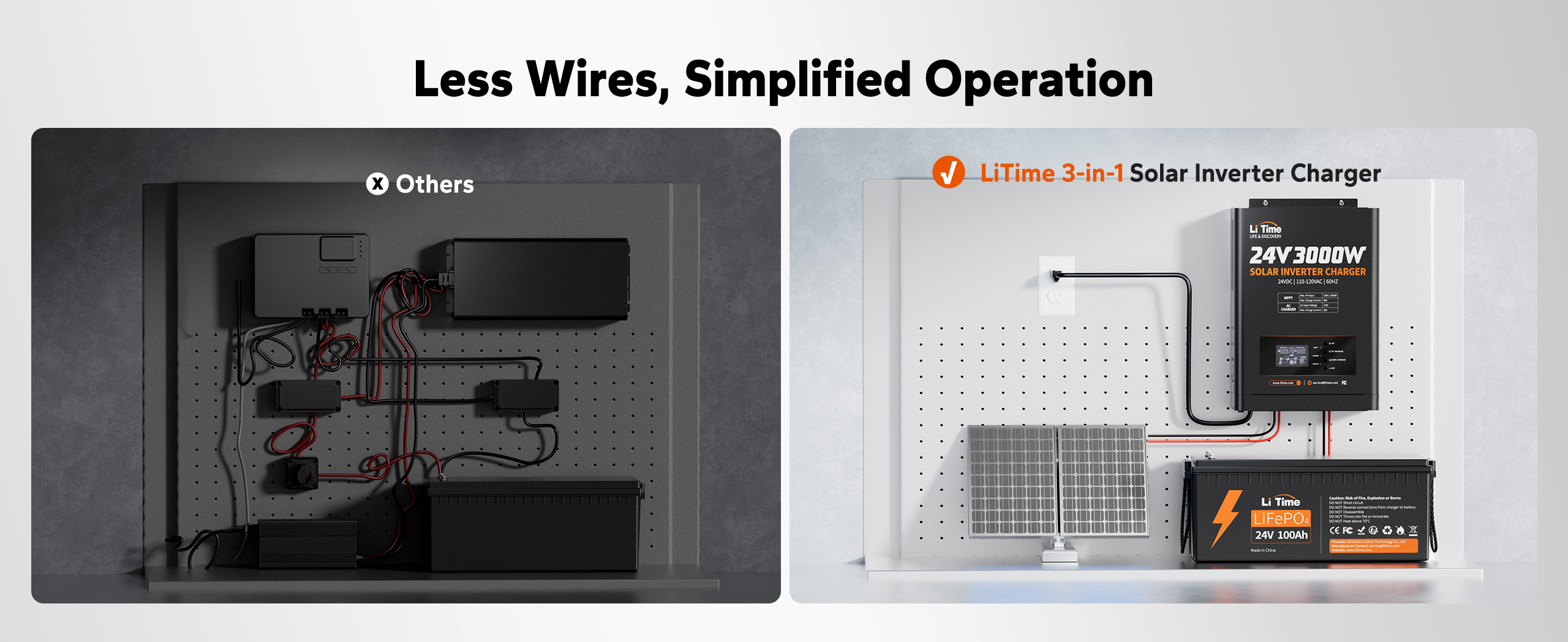 LiTime 24V 3000W solar inverter charger specifications