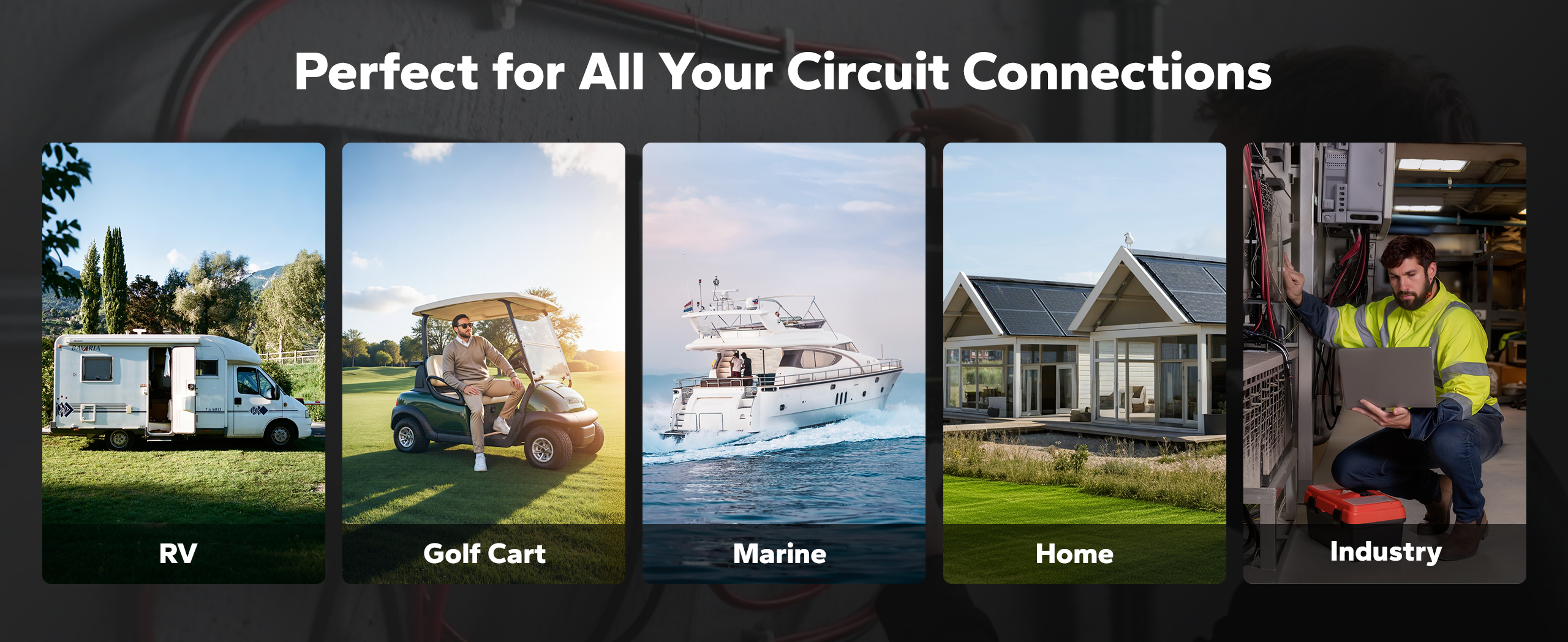 wide application of litime 4awg battery inverter cable: rv, golf cart, marine, home, car, etc.