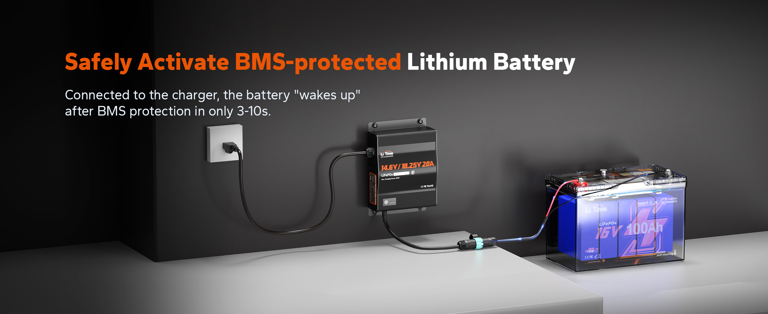 lithium battery activation of litime 12v/16v lifepo4 battery
