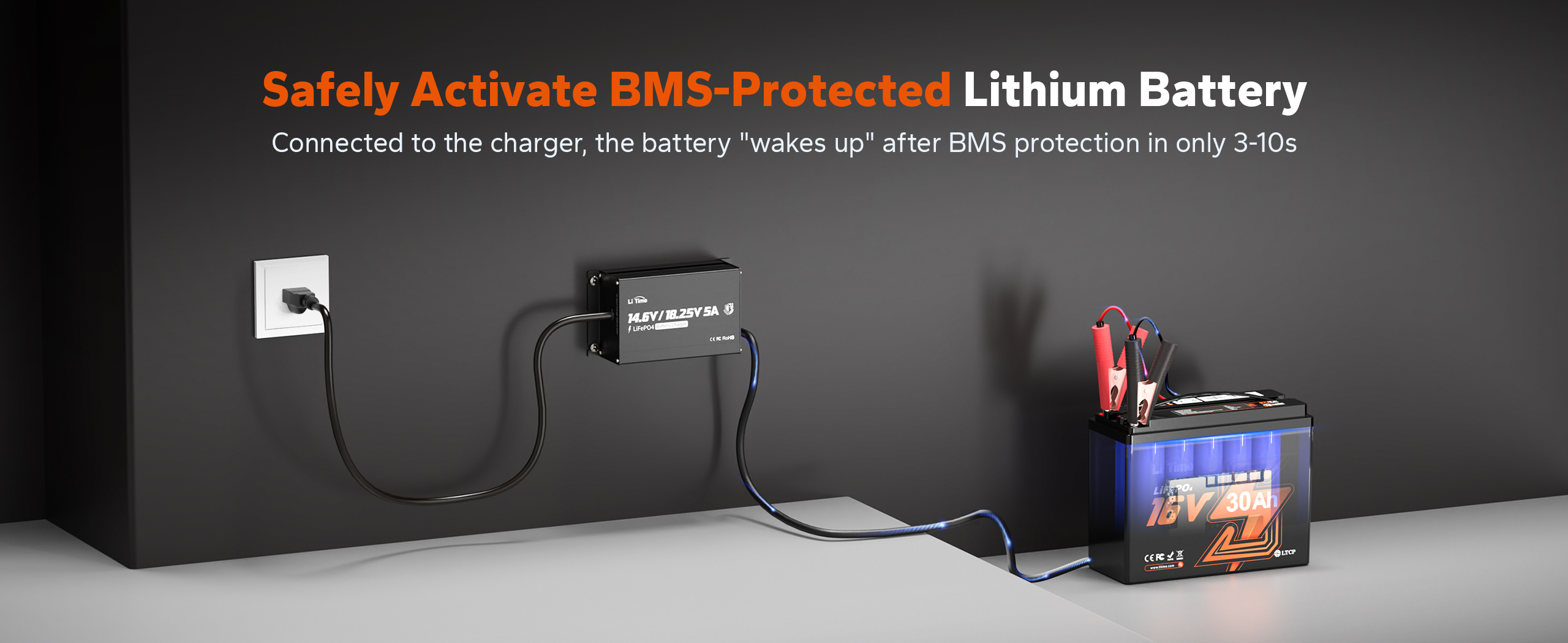 bms-protected lithium battery activation of litime 12v/16v lifepo4 battery