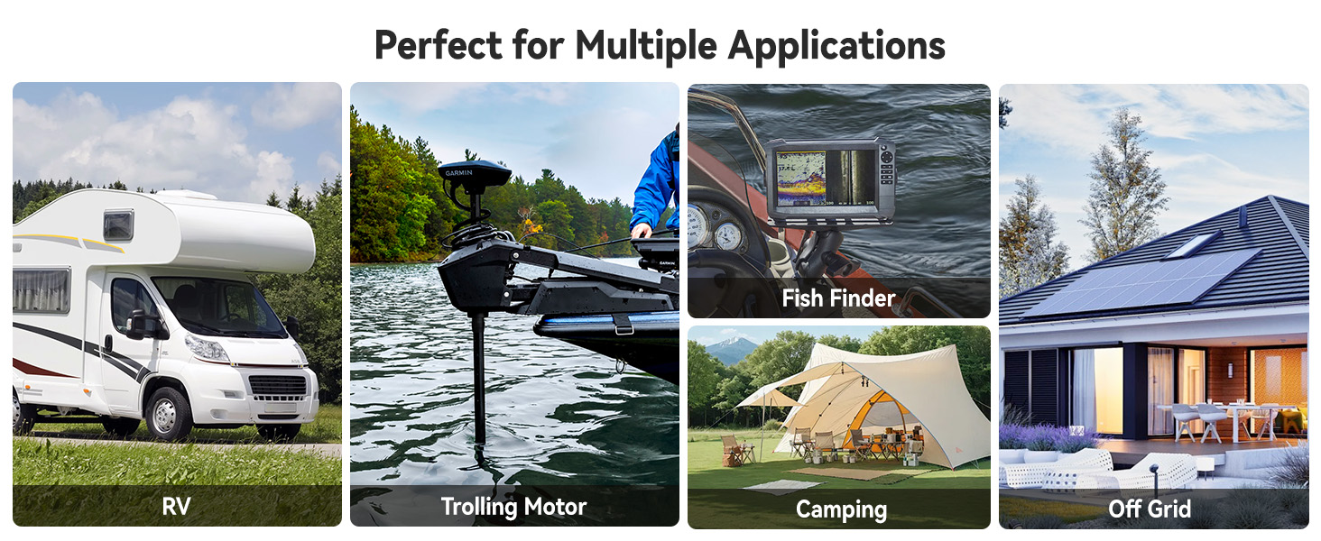 Power Queen 12V 100Ah Mini battery for RV, trolling motor, fish finder, camping and off-grid use