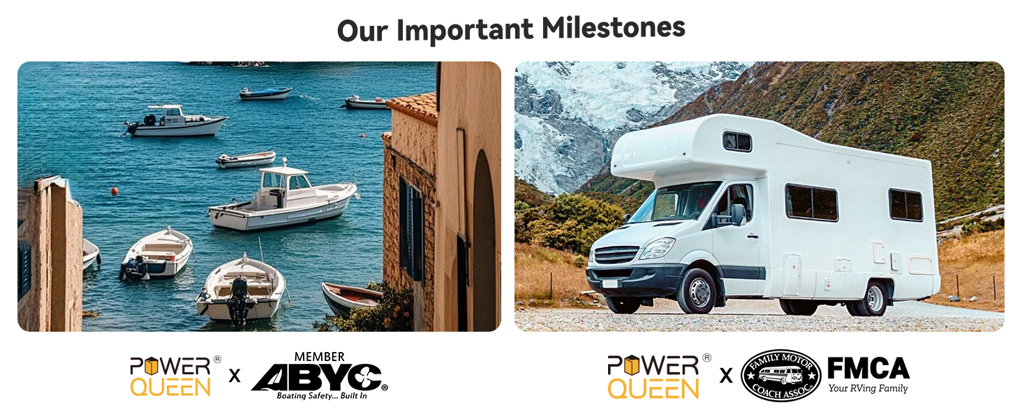 Power Queen partnerships with ABYC and FMCA for RV and marine battery reliability