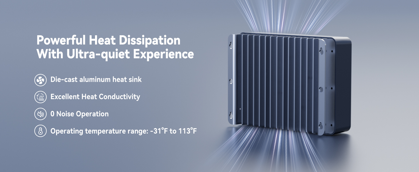 Quiet operation and powerful cooling of Power Queen MPPT controller with die-cast aluminum heat sink