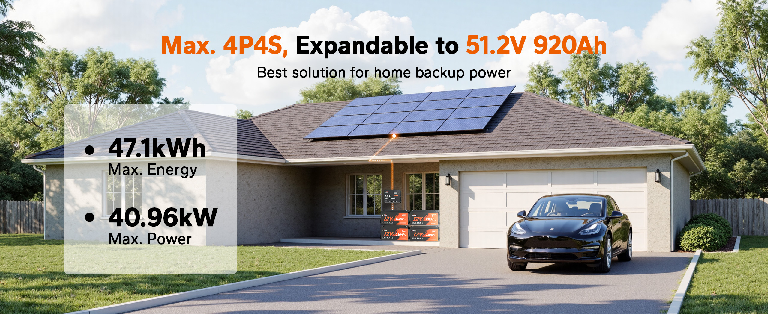 scalable power of litime 12v 230ah battery, up to 51.2v 920ah
