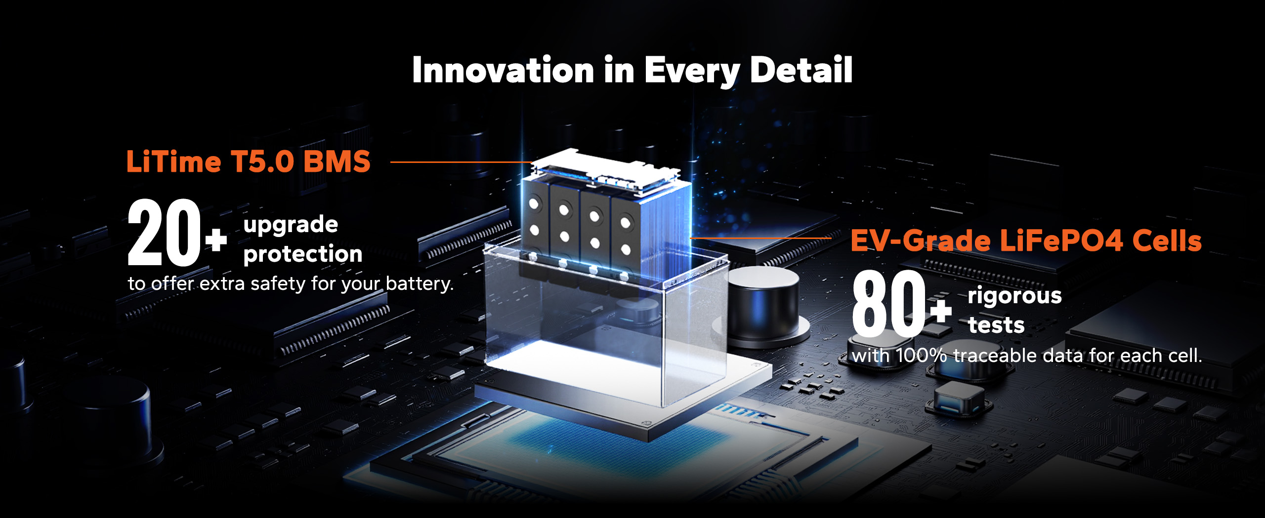ev-grade lifepo4 cells & t5.0 bms protection of litime 12v 100ah lithium battery